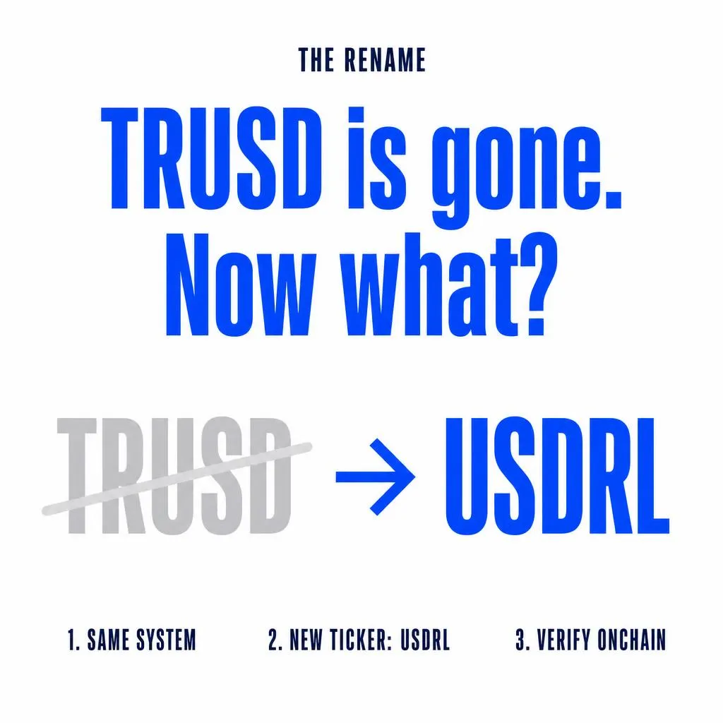 TRUSD Renamed to USDRL: What the Token and Name Mean